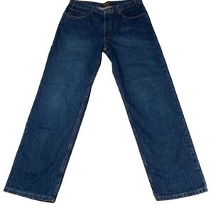 Eddie Bauer Mens Relaxed Fit Dark Wash Blue Jeans 38x32 0136 D3653900
